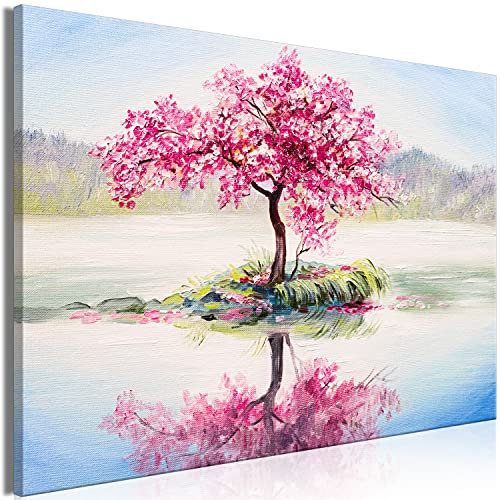 murando Quadro Fiori Albero 120x80 cm 1 pezzo Stampa su tela in TNT XXL Immagini moderni Murale Fotografia Grafica Decorazione da parete Japan Rosa Ciliegia come dipinto b-B-0623-b-a