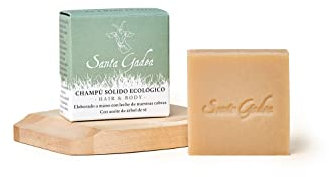 Santa Gadea Hair and Body 120 g Festes Shampoo mit Bio Ziegenmilch und Teebaumöl, 100% Natürlich, Keine SLS oder Parabene, 0% Farbstoffe, Handgefertigt, Kaltverarbeitung