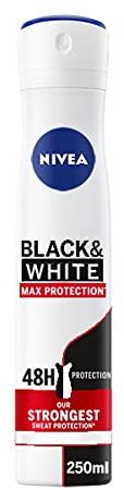 NIVEA Black & White Max Protection (200ml), Deodorant für Frauen, Anti-Transpirant Spray mit Anti-Flecken-Formel, 0% Alkohol-Deodorant Damen, Maximaler Schutz