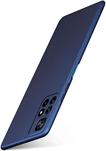 moex Alpha Case für Xiaomi Poco M4 Pro 5G Hülle Ultra Dünn, Schutzhülle mit erhöhtem Kameraschutz, Slim Cover Hardcase Backcover, Dünnste Handyhülle Minimalistisch, Metallic Blau
