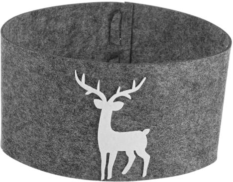 NUOBESTY Weihnachtsbaum Kragen Rentier Christbaumdecke Korb Tannenbaum Rock Abdeckung Christbaumständer Weihnachtsdeko Baumschmuck für Dekoration Grau 60cm