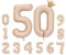 Foil Luftballon 50 Helium Folienballon Zahlen Ballon XXL Folien Beige Ballon 50 Geburtstag 100cm/40inch