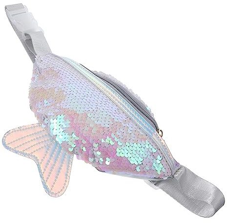 PACKOVE Weisse Damen-hüfttasche Mit Pailletten Multifunktionale Gürteltasche Aus Pu-Leder Als Umhängetasche Oder Brusttasche Geeignet Für Sport Und Freizeit