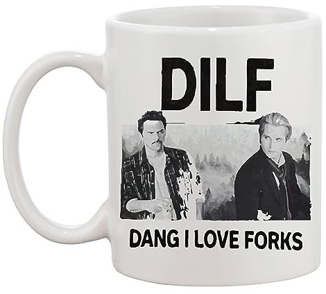 Dilf Dang I Love Forks Vintage Weiße Tasse Kaffee Tee Männer Frauen Keramik Coffee Tea Mug Cup