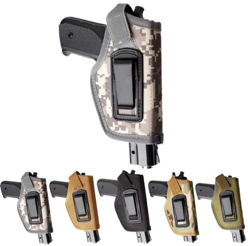 Peminkoo Universal Taktische Pistole Holster Verdeckte Trage Holster Gürtel Metall Clip IWB OWB Holster Airsoft Gun Tasche für G 17 19 22 23 32 33 Ruger