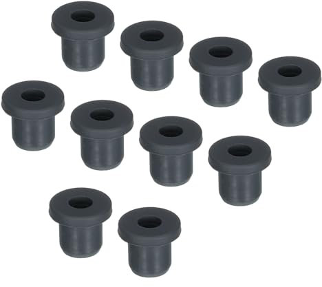sourcing map 10Pcs T Type Rubber Grommet Mount Dia 10mm (13x6x10mm) Seal Protection Flexible Hole Plugs for Cable Pipe Black