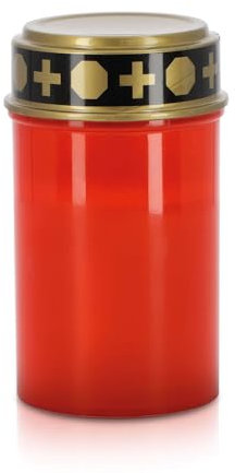 LED Universum - Luz LED para tumba, luz conmemorativa roja para exteriores IP44, funciona con pilas LR14 Baby-C, vela funeraria, luz blanca cálida, luz ligeramente parpadeante