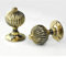 UNDERGROUND PARTS Jones & Grey Vintage Regency Style Solid Brass Reeded Round Door Knobs Handles - Antique Brass (Latch Handles)