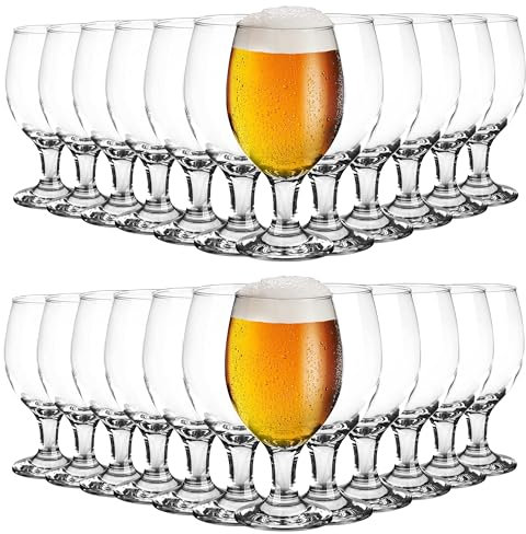 KIAPPO Pokal Biergläser Set 400 ml - 24 Stück Gläser für Bier - Wassergläser - Beer Glass - Sektgläser - Trinkgläser - Hochwertige Gläser für Cocktails, Saft, Wasser