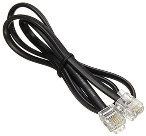 RUITEXUN Cavo telefonico 3 piedi/1 m, prolunga telefonica, cavo telefonico fisso RJ11 maschio a RJ11 maschio, router e modem a presa telefonica RJ11, microfiltro, filo fisso (Nero)
