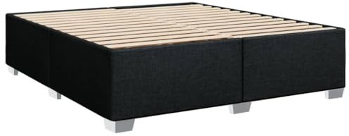 vidaXL Bettgestell, Bett mit Bettfüße Lattenrost, Polsterbett für Schlafzimmer, Doppelbett Bettrahmen, Modern, Schwarz 200x200cm Stoff