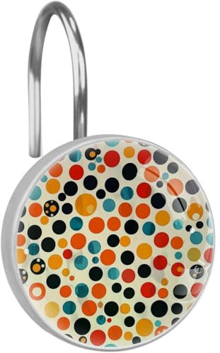 Ganci per tenda da doccia a pois, 1 anello per tenda da doccia in vetro antiruggine per bagno, gancio decorativo circolare per tenda e ganci per asta da doccia