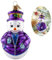 Hzyc Weihnachtsdekoration, Ornamente, Schneemann, aus Glas, mundgeblasen, Motiv Schneemann, Ornamente, Schneemann, für Weihnachtsbaum, Urlaub, Party, Geschenk (10 cm)
