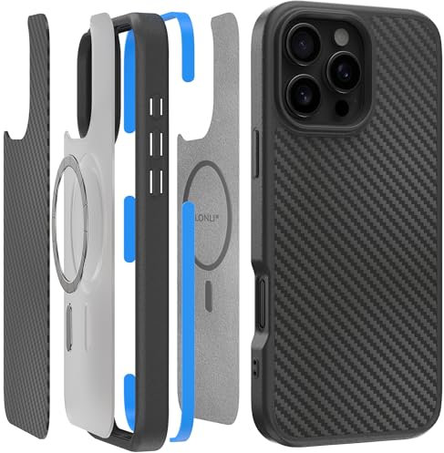 LONLI 2.0 - für iPhone 16 Pro Hülle - Der robusteste Fasermagnetische Schutz für das Telefon - [Kompatibel mit Magsafe] - Aramidfaser