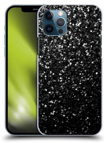 Head Case Designs Offizielle PLdesign Schwarz Funkelnde Drucke Harte Rueckseiten Handyhülle Hülle Huelle kompatibel mit Apple iPhone 12 / iPhone 12 Pro