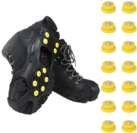 KASURE 2 Stücke Spikes für Schuhe Winter schuhspikes steigeisen Eiskrallen Geeignet zum Eisfischen im Winter, Jagen, Wandern, Schneeschaufeln und Bergsteigen 14er Ersatz-Schneespikes （M）