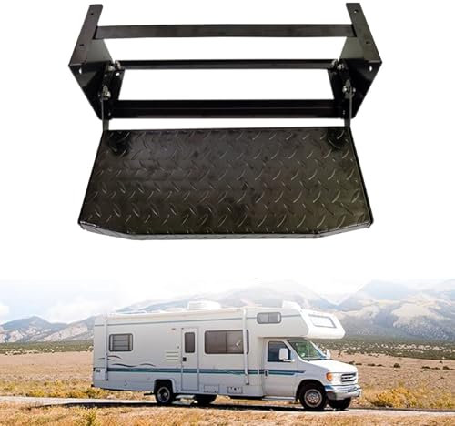 KHZKHC Gradini Pieghevoli per Camper, Gradini Manuali per Camper, Scale Esterne per Camper, capacità di Carico Massima 150 kg, per Entrata E Uscita Sicure, Camper, Rimorchio