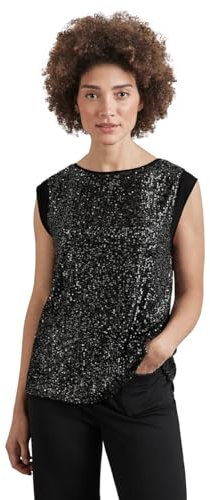 STREET ONE Damen A345220 Blusentop mit Pailletten,Silber, 46