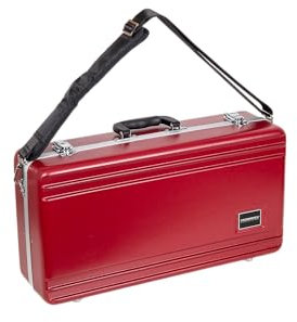 Crossrock Custodia Rigida in ABS per Tromba Sib | Finitura Rossa Opaca (Red), Velluto Interno Nero, Cinghia di Trasporto – Custodia Rettangolare Resistente per Studenti
