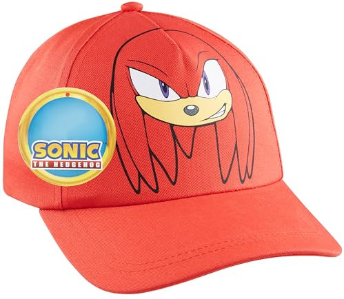 Sonic The Hedgehog Baseball Cap Kinder Jungen Shadow Knuckles Atmungsaktiv Basecap Sonnenhut Gamer Geschenke für Kinder (Rot Knuckles)