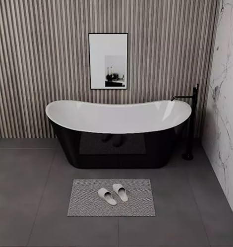 FREESTANDING Bathtub Modern Design Curved Top Bath TUB 1600mm 1700mm Black or White (Black 1700mm)