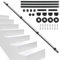Vigevee Handlauf Treppe, Geländer Treppengeländer Innen & Außen, Metall Eisen Handlauf Schwarz, Wandhandlauf Inklusive Montagematerial, Treppe Wandhalter Haltegriff Stange für Brüstung, Balkon, 300CM