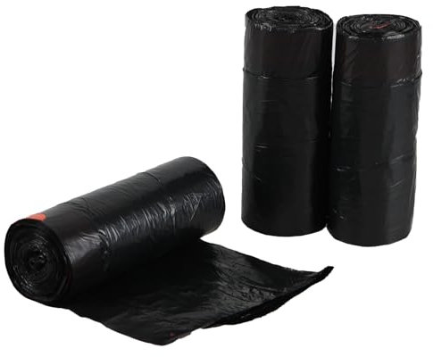 Begale 5 L Small Bin Bags with Drawstring, Bin Liners Drawstring Tie Handle, 102 Bags, Black