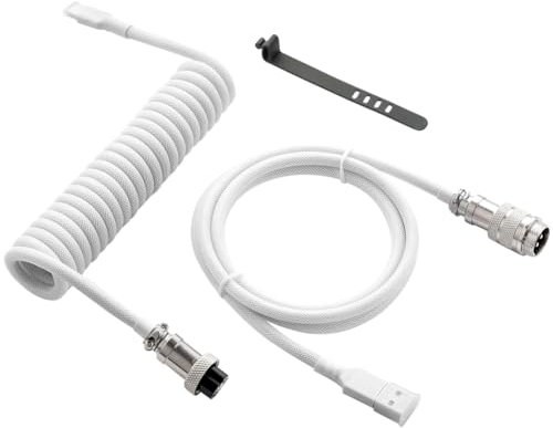 Jrifedptry Cavo USB di tipo C per tastiere da gioco, cavo per tastiera meccanica a doppia manica, cavo a spirale personalizzato per tastiera meccanica