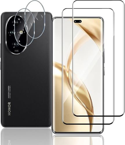 TUTUO per Honor 200 Pro 5G Vetro Temperato, [2+2 pezzi] Pellicola Protettiva + Fotocamera Pellicola, Durezza 9H HD Protection, Anti-Graffio, Bordo Senza Bolle Schermo Pellicola