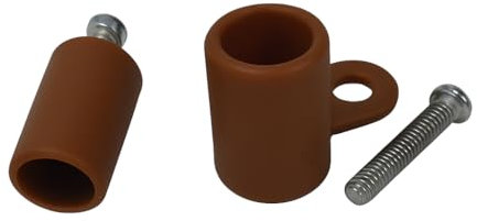 IdeaGenesis - Pack 12 Topes Persiana de 30mm para Persianas Enrollables. Fabricados en PVC. Incluye todo lo necesario para su montaje, Arandelas y Tornillos. (12, Marrón 30mm)