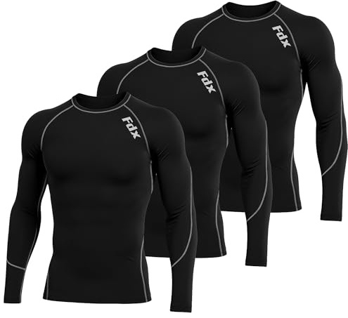 FDX Men's Compression Base Layer Top Long Sleeve Shirt for Running & Gym | Stay supported with a compression fit, quick-dry fabric and breathable comfort for every workout