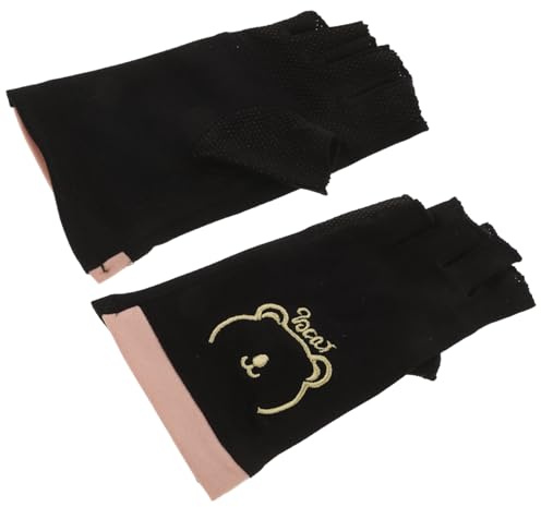 TOYZFRIENDY Fingerless Uv Gloves for Nails Black Cotton Manicure Gloves Uv Protection Reusable Breathable for Nail Art and Manicure Accessories