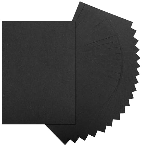 QUARKZMAN 20 Blätter Schwarzes Kartonpapier Druckerpapier 8.5 x 11 A4 Dickes Papier 250g/m²/170lb Großhandel Kartonpapier Für Drucker DIY Scrapbook Menüs Karten Einladungen