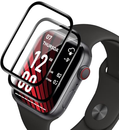 VideoSecu 2 Stück für Panzerglas für Apple Watch Series 7/8/9 45mm Schutzfolie, Selbstheilende Schutzglas, Blasenfrei, Ölfeste & Kratzfeste Schutzglas, Anti-Fingerabdruck Displayschutz