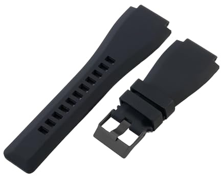 ROUHO Weiches Silikon Gummi Uhrenarmband 35mm Ersatz Wasserfestes Sport Uhr Band für Bell & Ross BR01/BR03