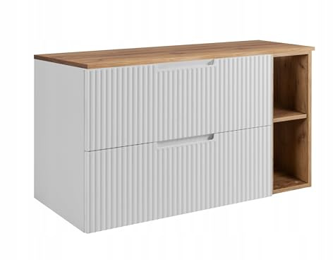 Rodan Moderne Möbel - Schrank Weiß, Gold, Eichenholz - Möbelstück - Bastelregal – Bastelplatte 80 cm + 100 cm