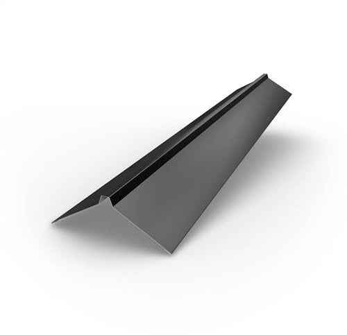 Dachfirst gerade 1 m – Firstblech aus verzinktem Stahl 0,5 mm, polyesterbeschichtet, wetterfest & UV-beständig, für Trapezbleche (Schwarz 9005)