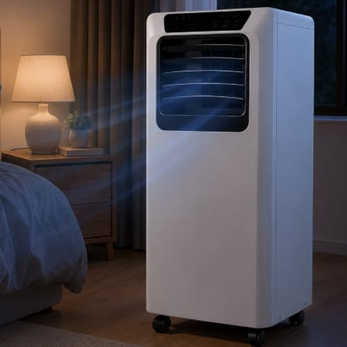 Climatizzatore Portatile, Condizionatore a Compressore con Modalità Raffreddamento, Deumidificazione e Solo Ventilazione, Temperatura Regolabile da 16 a 30 °C, Oscillazione Automatica 9000BTU