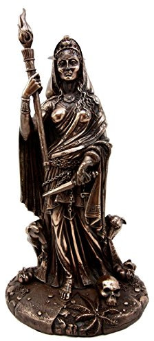Atlantic Sammlerstücke Griechischen Göttin der Magic Hexerei & Totenbeschwörung Dekofigur Hekate Hekate mit She-Dogs Deko Figur 27,3 cm H