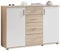 Stella Trading BOBBY Kommode in Eiche Sonoma Optik, weiß - Modernes Sideboard mit viel Stauraum für Ihren Wohnbereich - 120 x 82 x 35 cm (B/H/T)