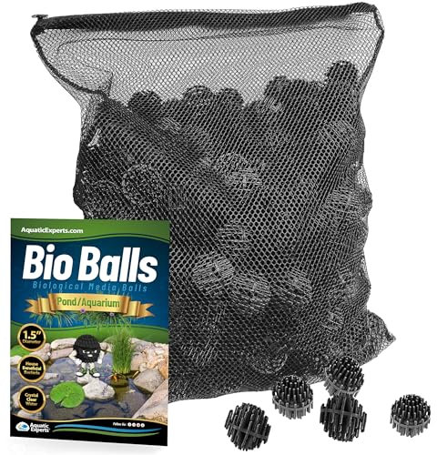 Aquatic Experts Bio-Kugeln Filter Medien - 3,8 cm Große Bio Ball für Teichfilter - Perfekt Bio-Kugeln für Teich Filter Medien, 300 Large Bio Balls with Mesh Bag
