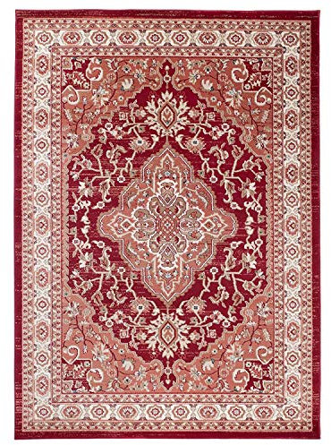 Mazovia Traditioneller Orientalischer Teppich - Weicher Teppich für Wohnzimmer Schlafzimmer Esszimmer - ÖKO-TEX Zertifiziert - AYLA - 200 x 300 cm - Rot