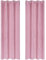 Deconovo Dot Line Foil Printed Blackout Curtains Thermal Insulated Super Soft Energy Saving Eyelet Curtains for Living Room 52 x 84 Inch Pink 1 Pair