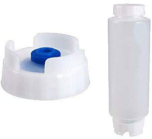 FIFO Quetschflasche, nachfüllbar, 340 ml, blaue Spitze, großer Ventil-Spender für dicke Gewürze, Saucen, Teig und Dressing, selbstdichtend, kein Tropfen, kein Ärger, 3 Stück