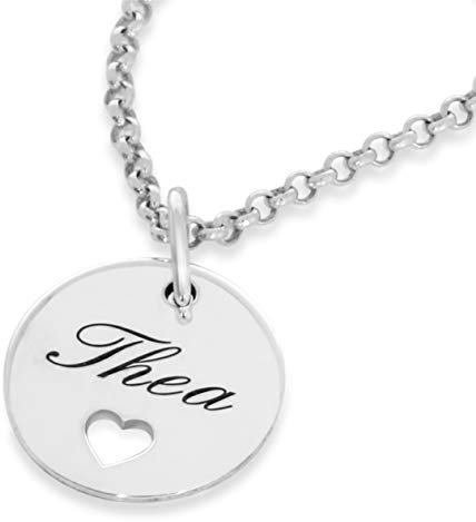 925 Silber Kette Namenskette mit Herz Silberkette mit Namen Echtschmuck moderne Kette mit Gravur Geburt Taufe Einschulung personalisiert | HANDMADE IN GERMANY
