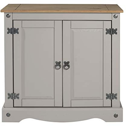 Corona Grey Wax 2 Door Sideboard Cupboard