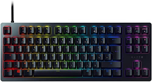 Razer Huntsman Tournament Edition (Red Switch) - Clavier de Jeu TKL Compact avec commutateurs opto-mécaniques linéaires Rapides (Capuchons de Touches en PBT, Chroma RGB) - Clavier AZERTY, Noir