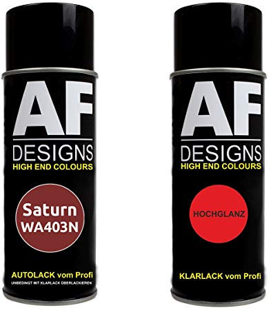 Autolack Spraydose Set für Saturn WA403N Rouge Flamme Metallic Basislack Klarlack Sprühdose 400ml