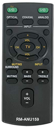 VINABTY RM-ANU159 Replacement Remote Fit for Sony Soundbar HT-CT60 HT-CT60/C SA-CT60 SS-WCT60 HTCT60 HTCT60/C SACT60 SSWCT60