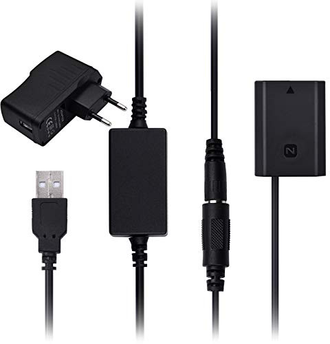 Andoer DC Koppler Blindbatterie DR FZ100 DC Koppler Dummy Batterie Ersetzen Sie die NP FZ100 Batterie durch einen USB DC Wandler